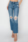 ONLINE ONLY RISEN High Rise Distressed Ankle Jeans