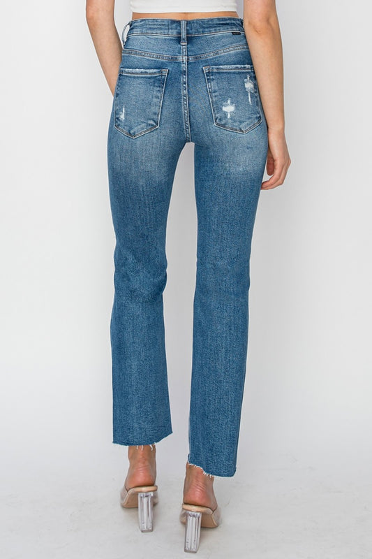 ONLINE ONLY RISEN High Rise Distressed Ankle Jeans