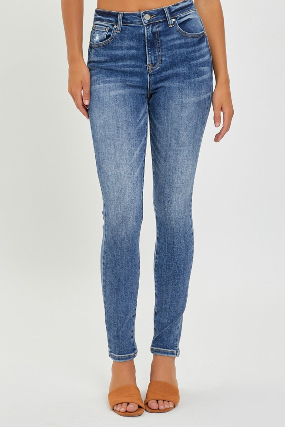 ONLINE ONLY RISEN Full Size Mid Rise Ankle Skinny Jeans