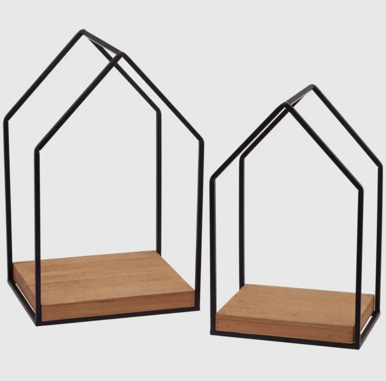 Metal and Wood House Shelf Set