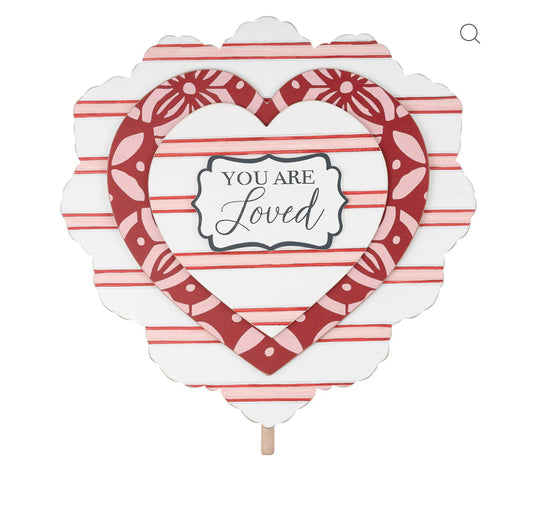 Striped Heart Topper