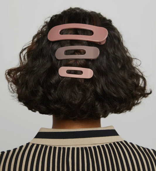 Kitsch Flat Lay Claw Clip 3pc Flat - Glossy Terracotta