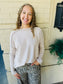 Rib Boat Neck Long Sleeve Top
