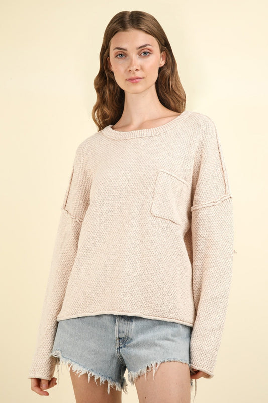 Mineral Washed Exposed Seam Sweater