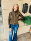 Leopard Collard Vest - Camel Mix