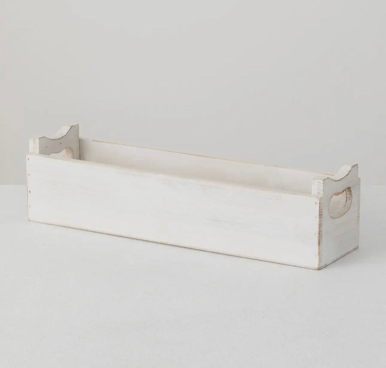 White Wood Box with Handles