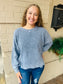 Washed Side Slit Pullover - Denim