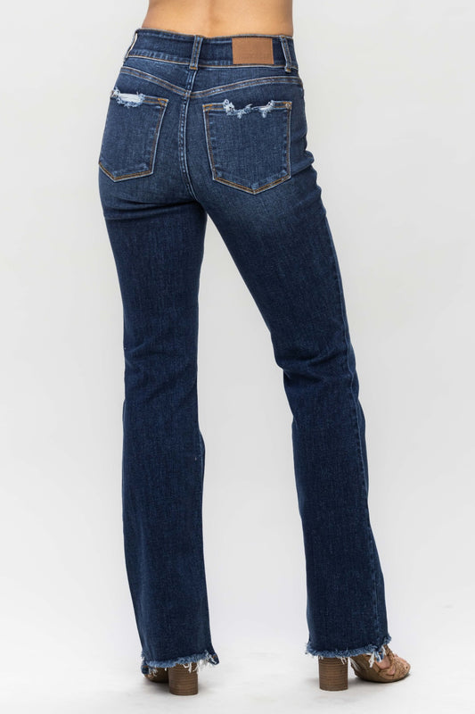 ONLINE ONLY Judy Blue Full Size Frayed Hem Bootcut Jeans