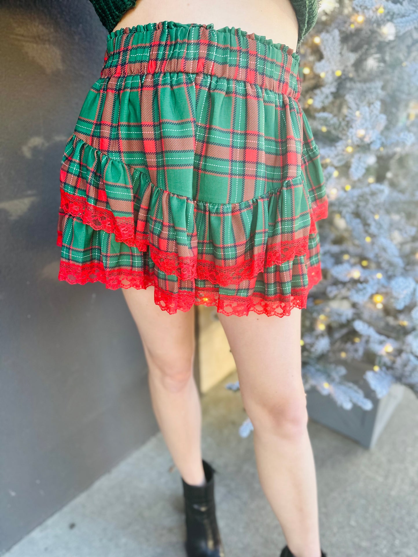 Christmas Plaid Skort