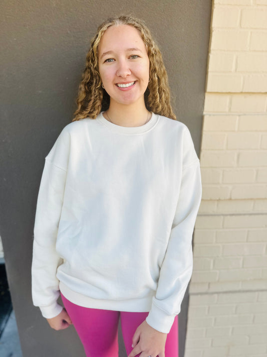 Oversized Fleece Sweatshirt - Ivory