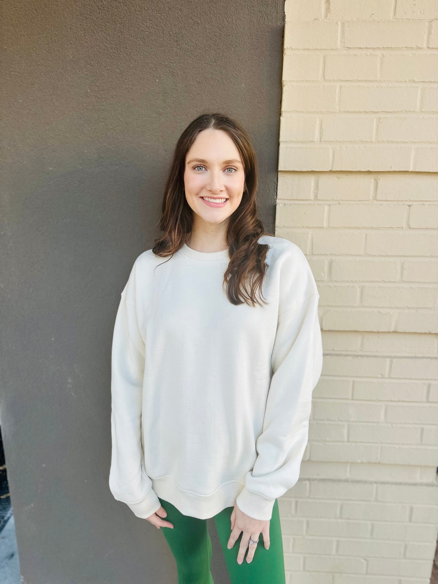 Oversized Fleece Sweatshirt - Ivory