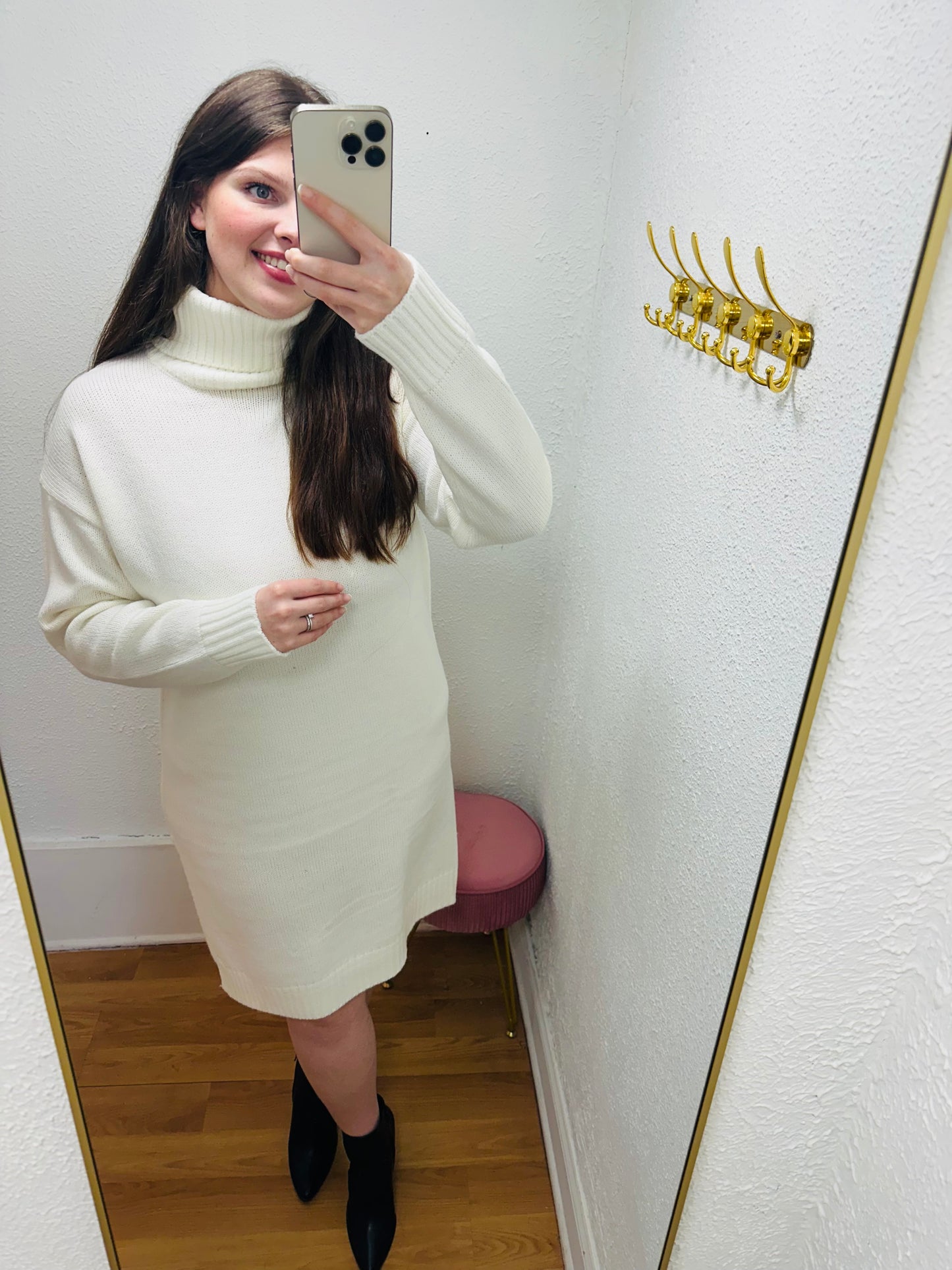 Turtle Neck Midi Sweater Dress
