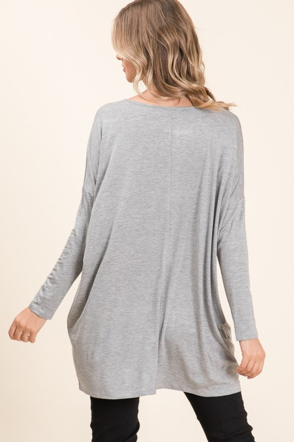 ONLINE ONLY Round Neck Long Sleeve Oversized Top