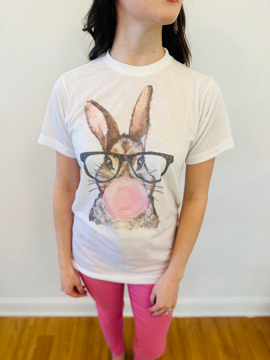 Bubble Gum Bunny Easter Graphic Tee