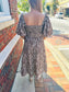 Zebra Frenzy Puff Sleeve Maxi Dress