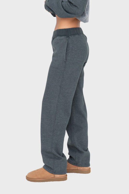 Elastic Waist Fleece Pants with Pockets ONLINE ONLY