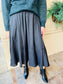 Flounce Midi Skirt - Black