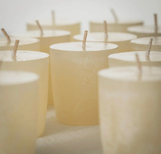 White Timber Votives Set Of 12