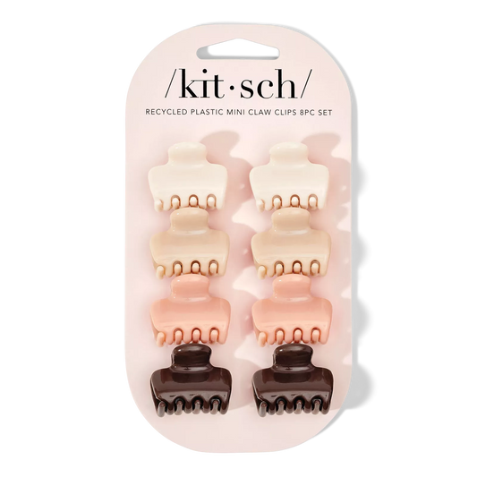 Kitsch Recycled Plastic Mini Puffy Claw Clips - Rosewood