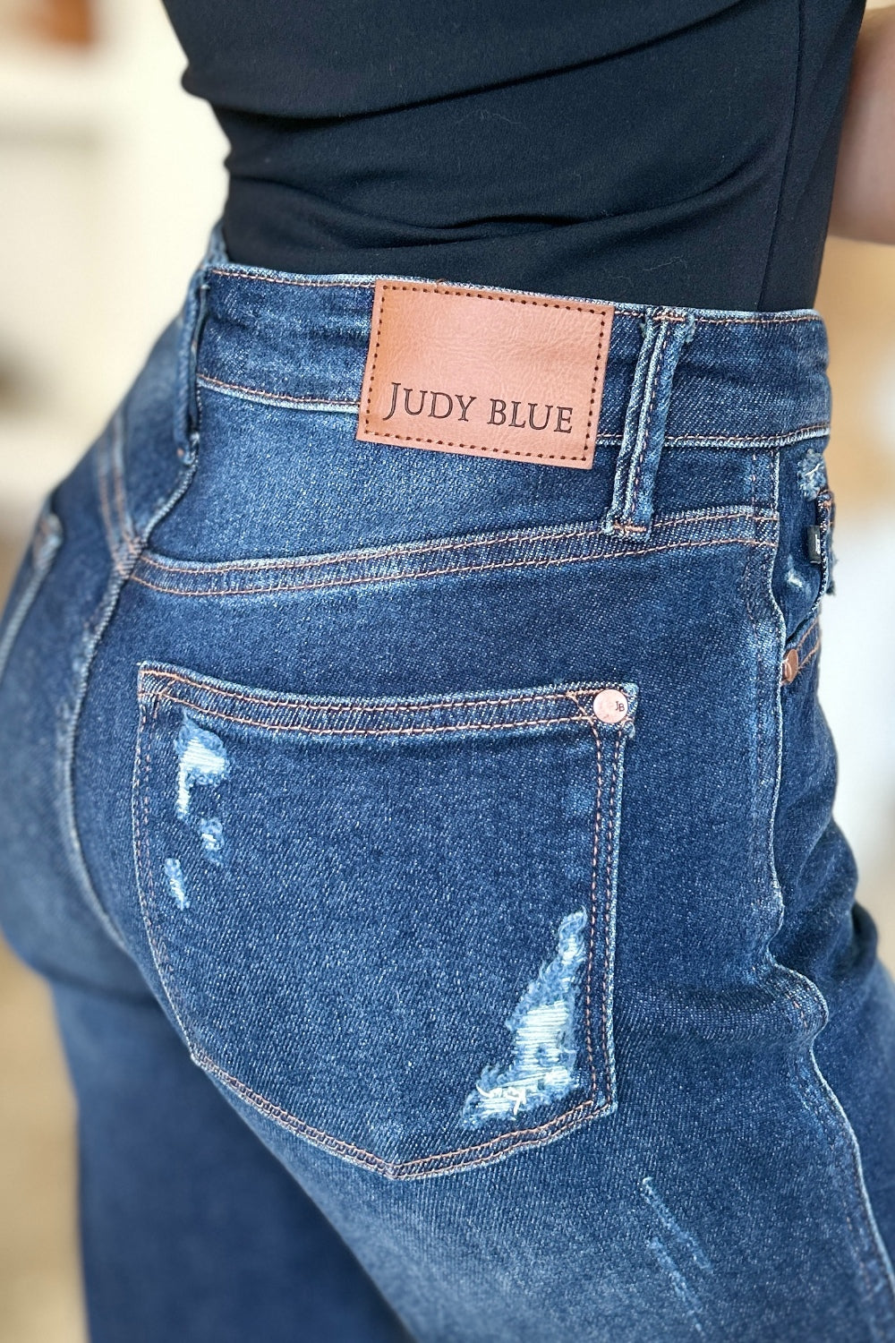 ONLINE ONLY Judy Blue Full Size High Waist Rigid Magic Heavy Destroy Straight Jeans