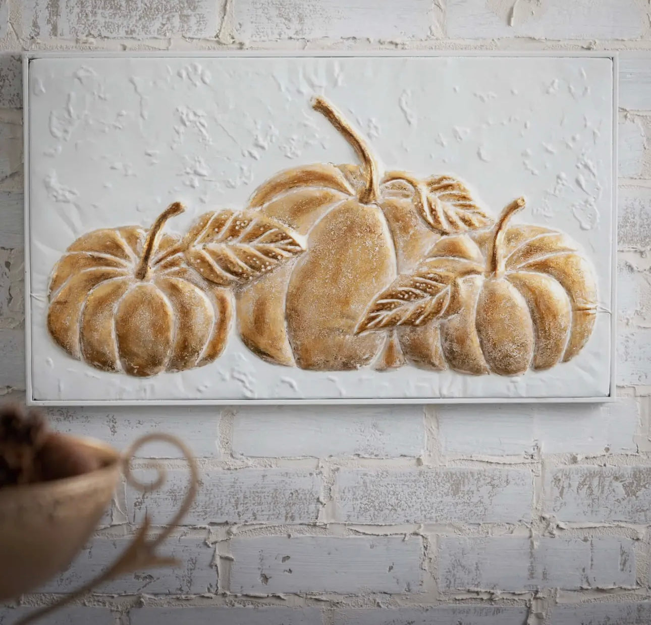 Gilded Pumpkin Metal Wall Art