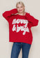 Merry & Bright Solid Knit Sweater - Red