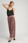 Full Size Elastic Waist Striped Wide Leg Velvet Pants ONLINE ONLY