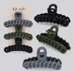 Kitsch Eco-Friendly Chain Claw Clip 3pc Set - Black/Moss