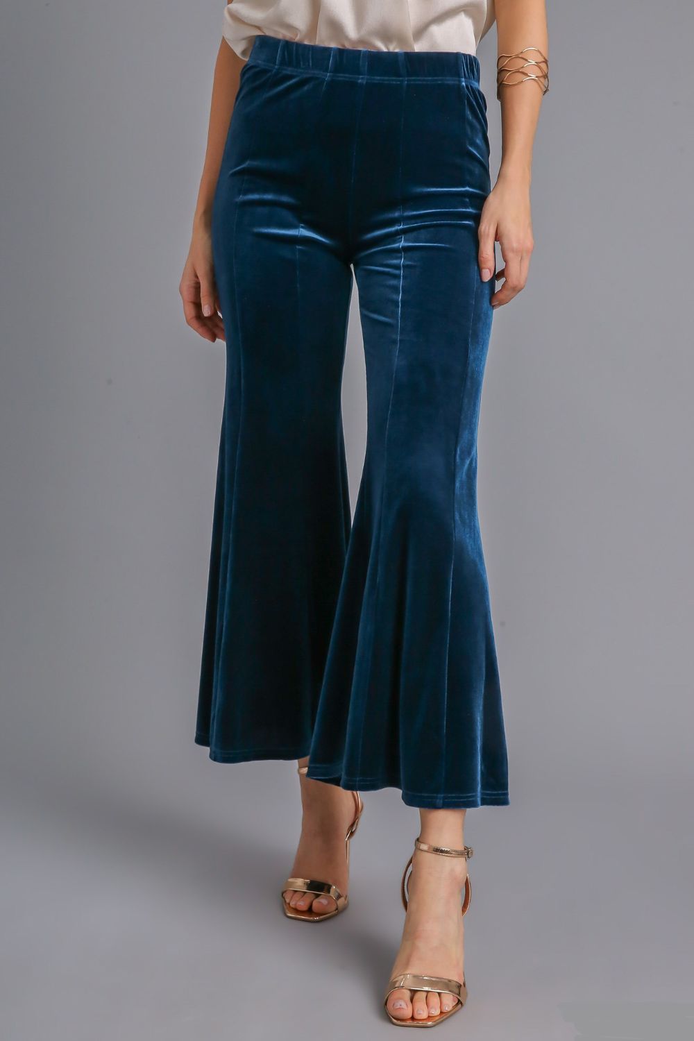 High Rise Elastic Waist Flare Pants ONLINE ONLY