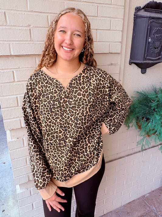 Leopard Knit Pullover