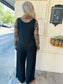 Urban Rib Knit Pocket Detail Jumpsuit - Black