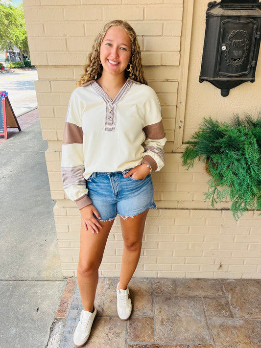 Color Block Oversized Casual Knit Top