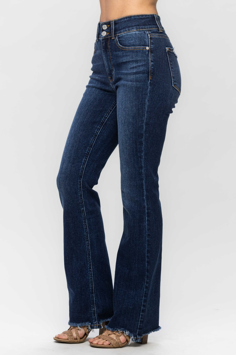 ONLINE ONLY Judy Blue Full Size Frayed Hem Bootcut Jeans