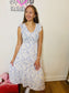 Floral V-Neck Smocked Midi Dress - Blue