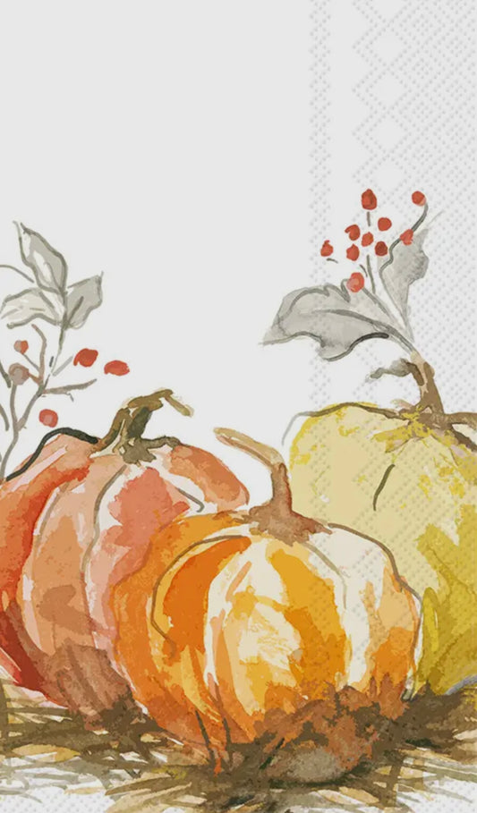 Paper Guest Towels 16 Ct Painted Pumpkin