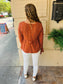 Dotted Ruffled Bell Sleeve V - Neck Blouse - Camel