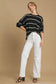 Wool Blend Striped Round Neck Sweater ONLINE ONLY