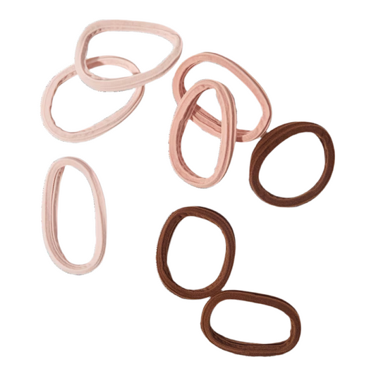 Kitsch Recycled Fabric Seamless Hair Elastics 8 Piece Set - Rosewood