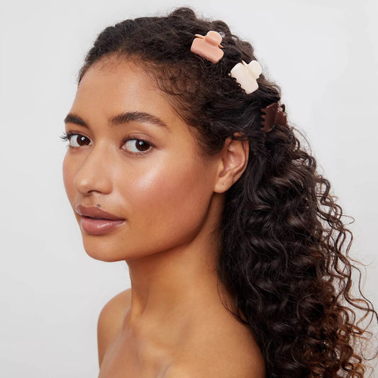 Kitsch Recycled Plastic Mini Puffy Claw Clips - Rosewood