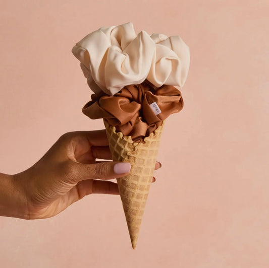 Kitsch Cream & Camel Oversized Scrunchies