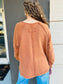 Oversized Garment Notched Top - Cognac