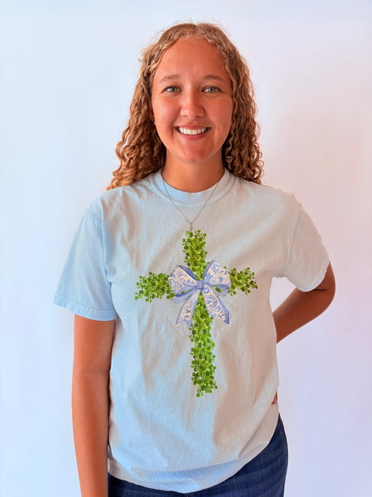 Cross Croquette Graphic Tee - Chambray