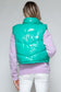 ONLINE ONLY Zip Up Turtleneck Shiny Quilted Vest