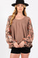 SAGE + FIG Floral Long Sleeve Front Pleated Detail Blouse