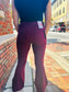 Game Day Glam Burgundy Distressed Flare Jean