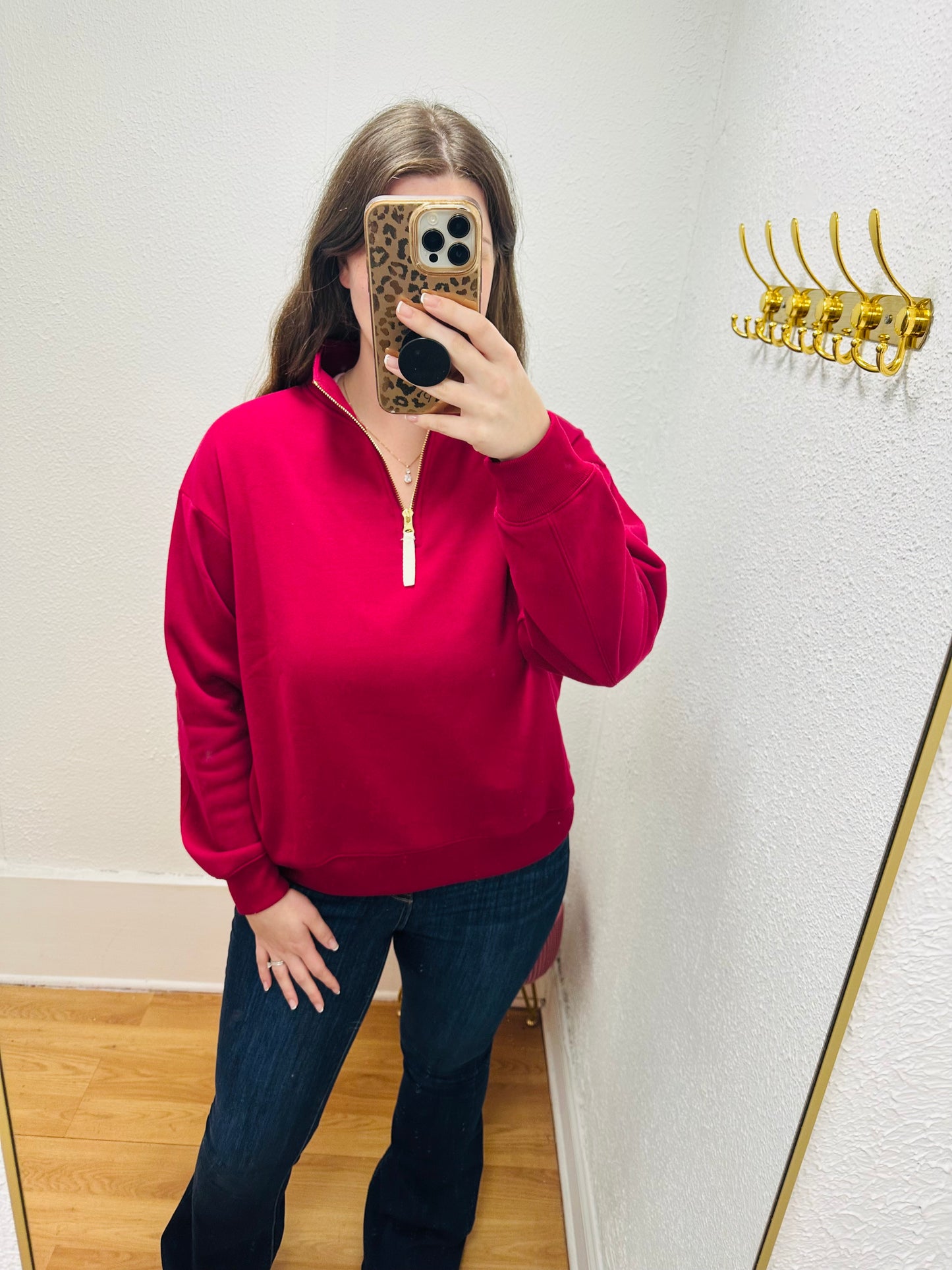 Fleece Half Zip Sweatshirt