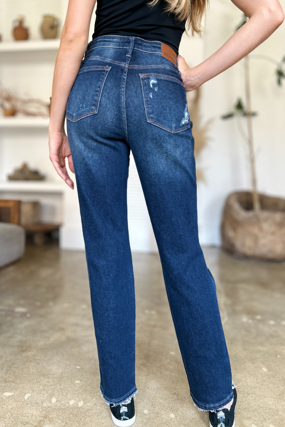 ONLINE ONLY Judy Blue Full Size High Waist Rigid Magic Heavy Destroy Straight Jeans