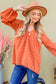 Swiss Dot V Neck Balloon Sleeve Woven Blouse