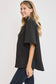 Bow Tie Back Mock Neck Half Sleeve Blouse ONLINE ONLY