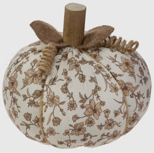 6.25" Floral Plush Pumpkin